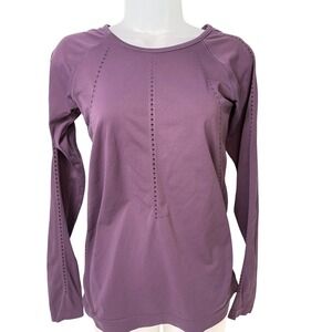 Athleta Small Momentum Long Sleeve Top Womens Purple Seamless Running Athleisure